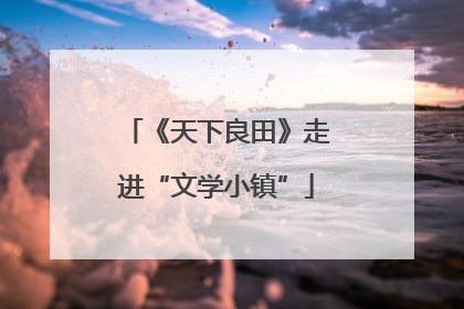 《天下良田》走进“文学小镇”