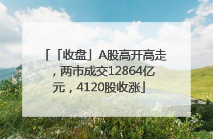 「收盘」A股高开高走，两市成交12864亿元，4120股收涨
