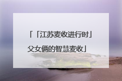 「江苏麦收进行时」父女俩的智慧麦收