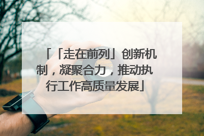 「走在前列」创新机制，凝聚合力，推动执行工作高质量发展