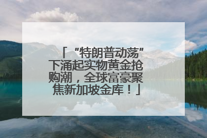 “特朗普动荡”下涌起实物黄金抢购潮，全球富豪聚焦新加坡金库！
