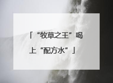 “牧草之王”喝上“配方水”