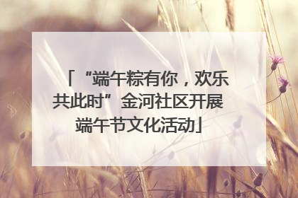 “端午粽有你，欢乐共此时”金河社区开展端午节文化活动