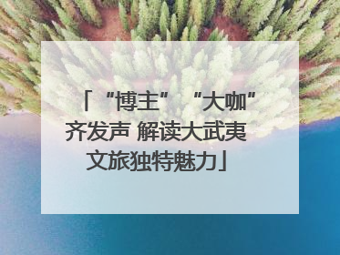 “博主”“大咖”齐发声 解读大武夷文旅独特魅力