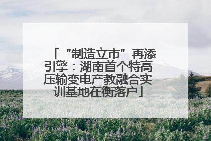 “制造立市”再添引擎：湖南首个特高压输变电产教融合实训基地在衡落户