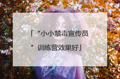 “小小禁毒宣传员”训练营效果好