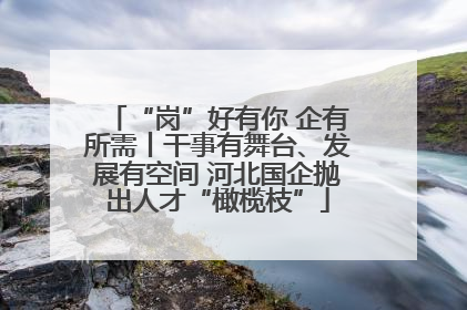 “岗”好有你 企有所需丨干事有舞台、发展有空间 河北国企抛出人才“橄榄枝”
