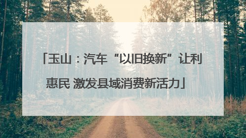 玉山：汽车“以旧换新”让利惠民 激发县域消费新活力