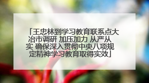 王忠林到学习教育联系点大冶市调研 加压加力 从严从实 确保深入贯彻中央八项规定精神学习教育取得实效