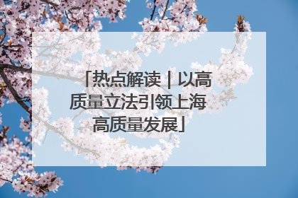 热点解读｜以高质量立法引领上海高质量发展