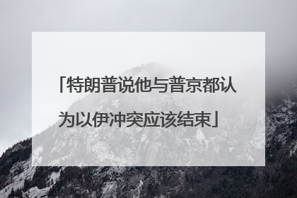 特朗普说他与普京都认为以伊冲突应该结束