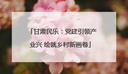 甘肃民乐：党建引领产业兴 绘就乡村新画卷
