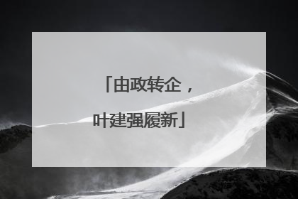 由政转企，叶建强履新