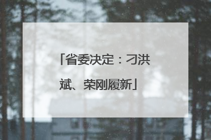 省委决定：刁洪斌、荣刚履新