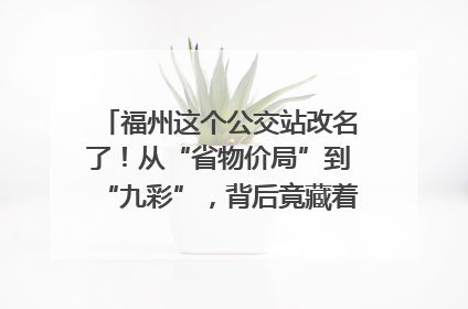 福州这个公交站改名了！从“省物价局”到“九彩”，背后竟藏着这么多故事！