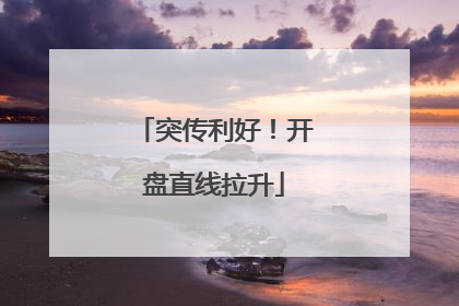 突传利好！开盘直线拉升