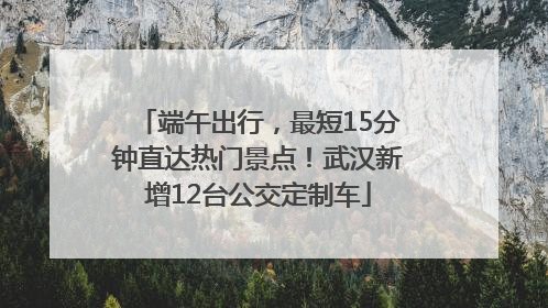 端午出行，最短15分钟直达热门景点！武汉新增12台公交定制车