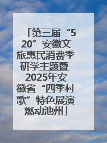 第三届“520”安徽文旅惠民消费季研学主题暨 2025年安徽省“四季村歌”特色展演燃动池州