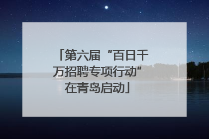 第六届“百日千万招聘专项行动”在青岛启动