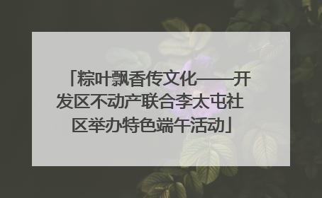 粽叶飘香传文化——开发区不动产联合李太屯社区举办特色端午活动