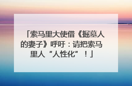 索马里大使借《掘墓人的妻子》呼吁：请把索马里人“人性化”！