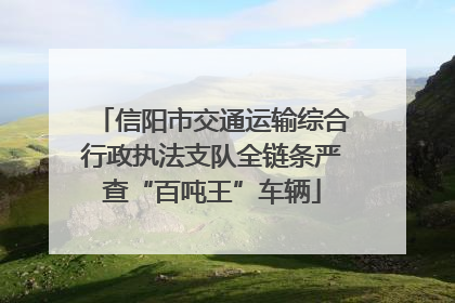 信阳市交通运输综合行政执法支队全链条严查“百吨王”车辆