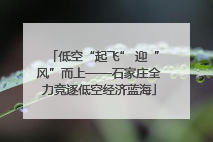 低空“起飞” 迎“风”而上——石家庄全力竞逐低空经济蓝海