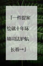 一件提案绘就十年环境司法护航长卷→