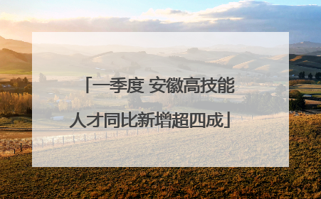 一季度 安徽高技能人才同比新增超四成