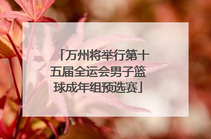 万州将举行第十五届全运会男子篮球成年组预选赛