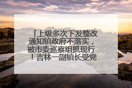 上级多次下发整改通知镇政府不落实，被市委巡察组抓现行！吉林一副镇长受党内警告处分