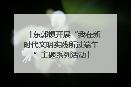 东郭镇开展“我在新时代文明实践所过端午”主题系列活动