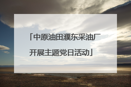 中原油田濮东采油厂开展主题党日活动