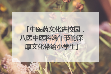 中医药文化进校园，八医中医科端午节的深厚文化带给小学生