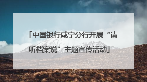 中国银行咸宁分行开展“请听档案说”主题宣传活动