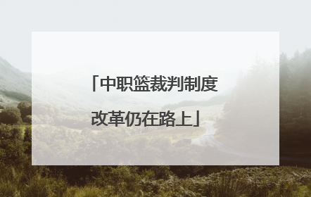 中职篮裁判制度改革仍在路上