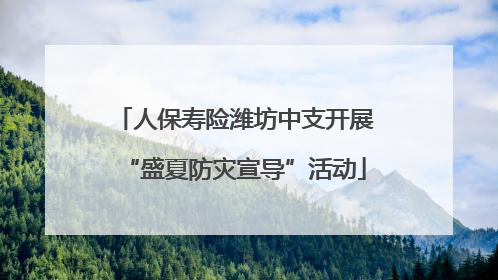人保寿险潍坊中支开展“盛夏防灾宣导”活动