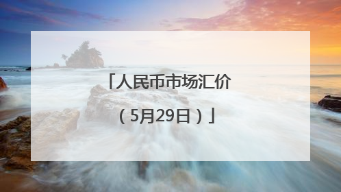 人民币市场汇价（5月29日）