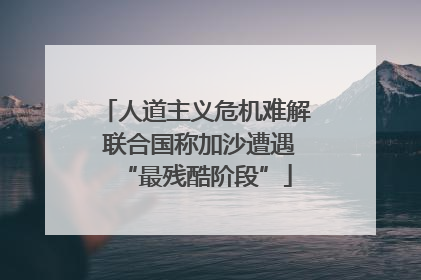 人道主义危机难解 联合国称加沙遭遇“最残酷阶段”