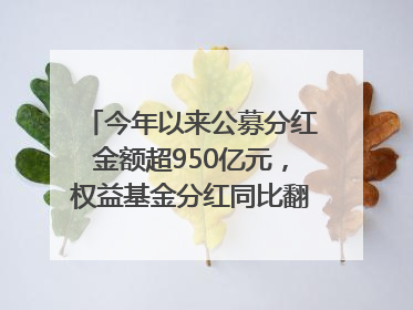 今年以来公募分红金额超950亿元，权益基金分红同比翻倍｜招财猫