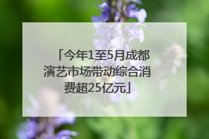 今年1至5月成都演艺市场带动综合消费超25亿元