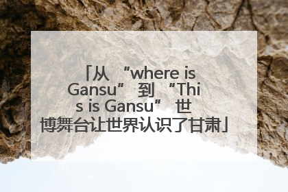 从 “where is Gansu” 到 “This is Gansu” 世博舞台让世界认识了甘肃