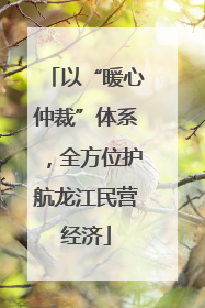 以“暖心仲裁”体系，全方位护航龙江民营经济