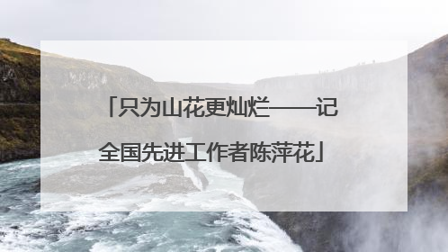 只为山花更灿烂——记全国先进工作者陈萍花