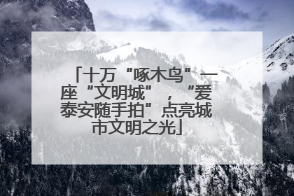 十万“啄木鸟”一座“文明城”，“爱泰安随手拍”点亮城市文明之光
