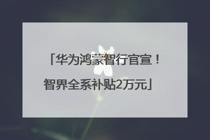 华为鸿蒙智行官宣！智界全系补贴2万元