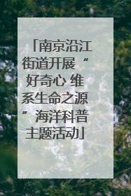 南京沿江街道开展“好奇心 维系生命之源”海洋科普主题活动
