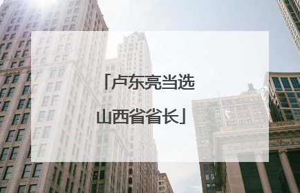 卢东亮当选山西省省长