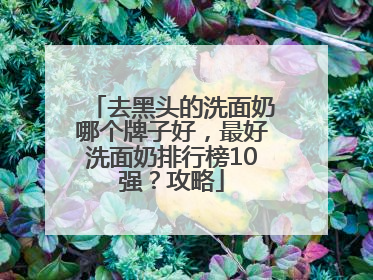 去黑头的洗面奶哪个牌子好，最好洗面奶排行榜10强？攻略
