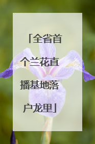 全省首个兰花直播基地落户龙里